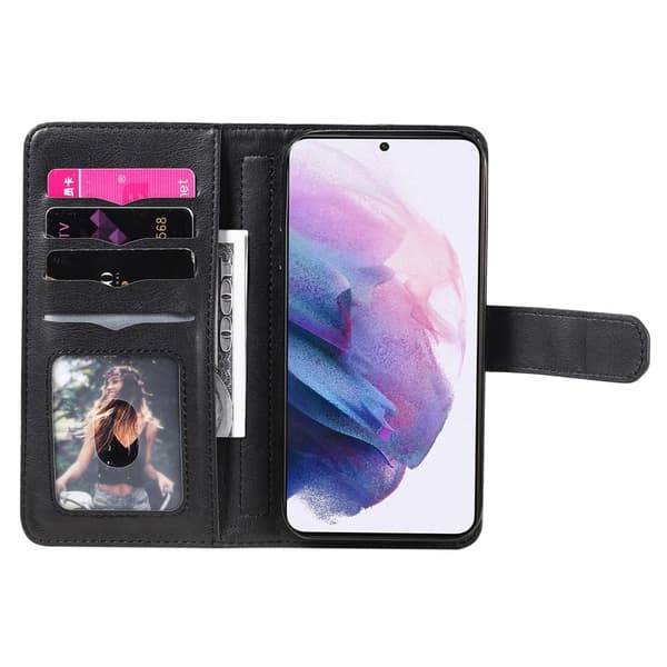 10-slot Lompakko Suojakotelo For Samsung Galaxy S22 Plus - Musta Black