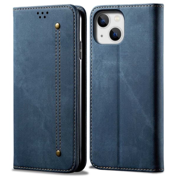 Jeans iPhone 14 Flippetui - Blå Blue