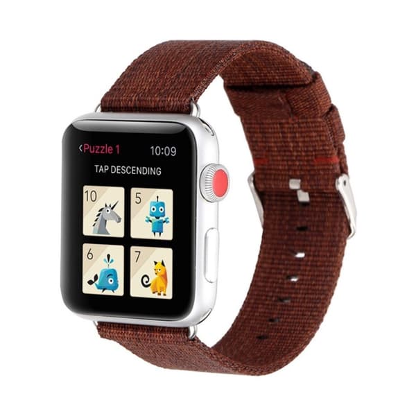 Apple Watch Series 5 44mm nylonkellonauha - Ruskea Brown