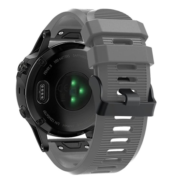 Garmin Fenix 5X Plus silikoninen kellonauha - Harmaa Silver grey