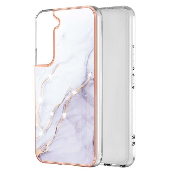 Marble Samsung Galaxy S22 Plus Etui - Hvid Marmor Haze White