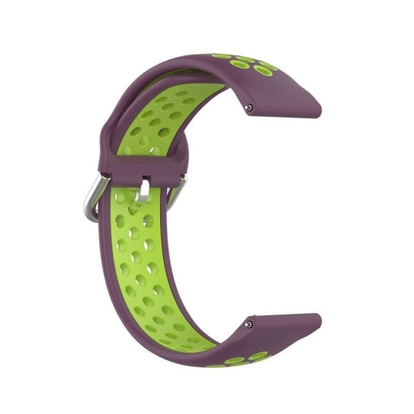 20mm Universal kaksivärinen silikoni ranneke - Violetti / Fluoresoiva Vihreä Green