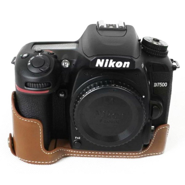 Nikon D7500 halvt kamera beskyttelsesetui i kunstlæder - Brun Brown