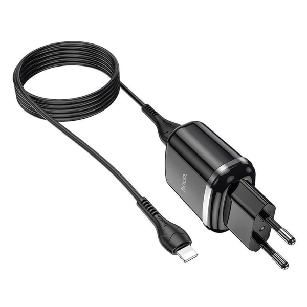 HOCO N4 Aspiring dual port charger set(for Lightning)(EU) - Sort Black