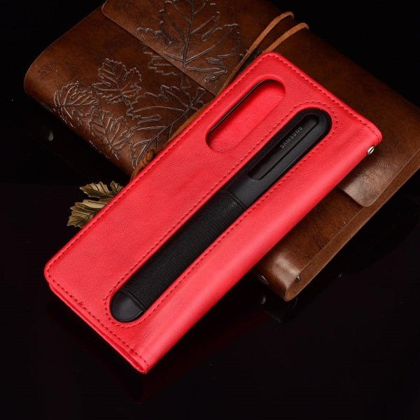 Bofink Vintage Samsung Galaxy Z Fold3 5G Nahkakotelo - Punainen Red