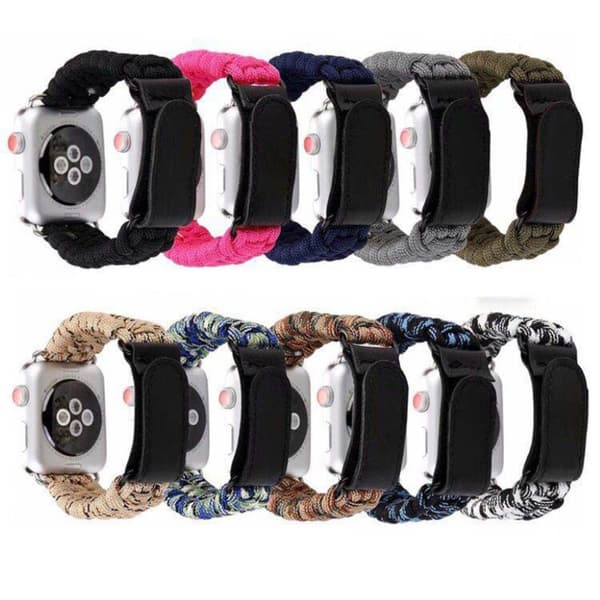 Apple Watch 40mm unik stil nylon urrem - Grøn / Camouflage Multicolor