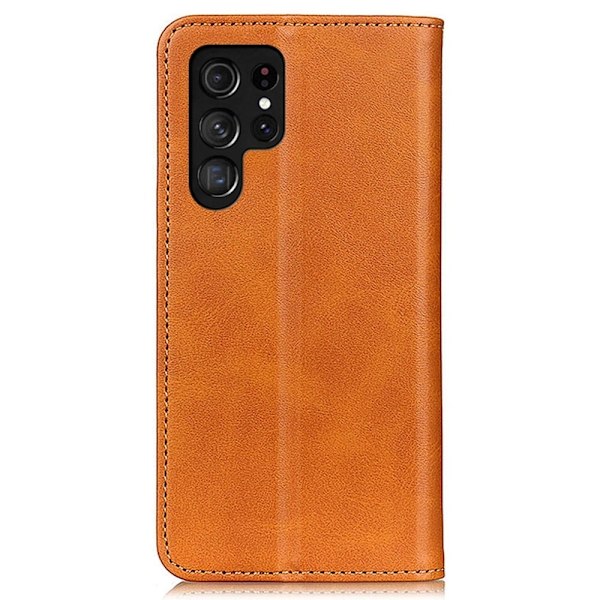 Äkta läder Samsung Galaxy S23 Ultra fodral - Brun Brun