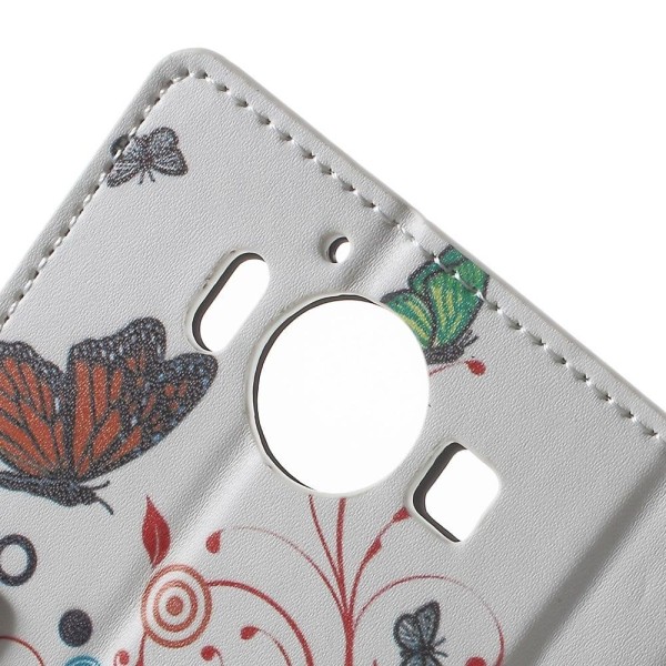 Mobergmicrosoft Lumia 950 Læder Etui - Sommerfugle & Cirkler Multicolor