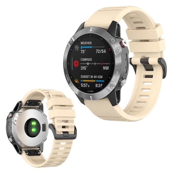 Garmin Fenix 6 -kellon kestävä ranneke - Beige Brown