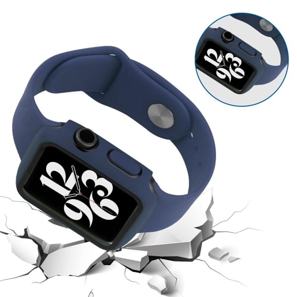 Apple Watch SE 2022 (40 mm) cover med skærmbeskytter i hærdet glas - Mørkeblå Blue