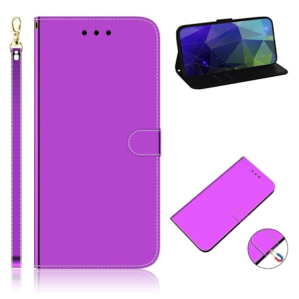 Mirror iPhone 12 Pro Max flip case - Violetti Purple