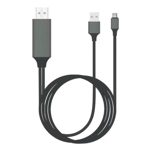 Universel 2M Type-C og USB til HDMI adapter kabel til OnePlus Hu Black