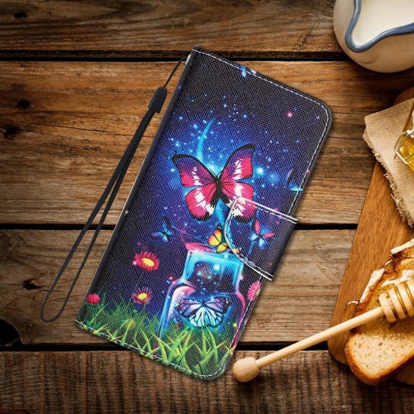 Wonderland Samsung Galaxy A24 4G Läppäkotelo - Bottle / Perhonen Multicolor