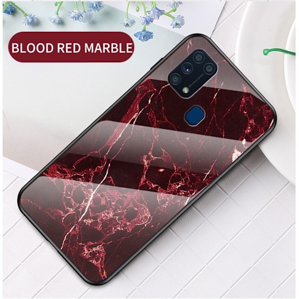 Fantasy Marble Samsung Galaxy M31 cover - Hvid Red