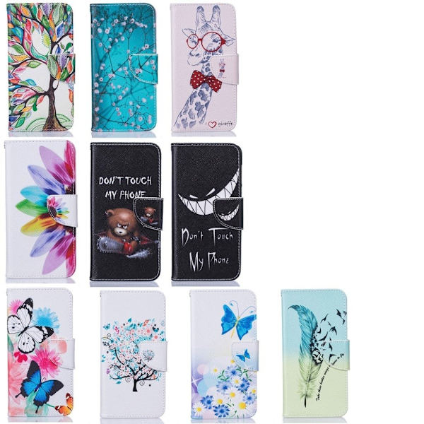 Wonderland Huawei P Smart 2019 Etui - Kronblademønster Multicolor