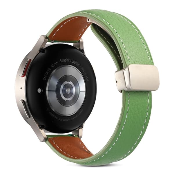 20mm Universal aitoa nahkaa kellon hihna - Vihreä Green