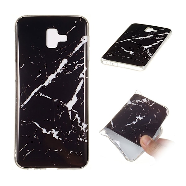 Samsung Galaxy J6 Plus (2018) marmor mønster blødt etui - stil M Black