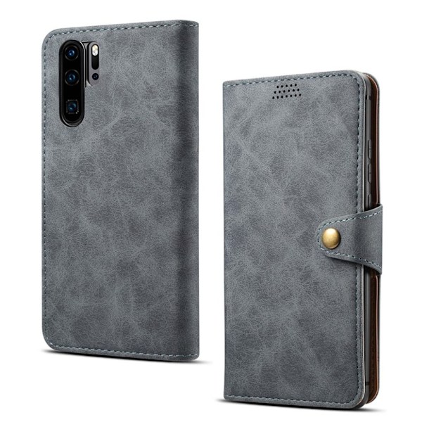 Huawei P30 Pro Läderfodral - Grå Silvergrå