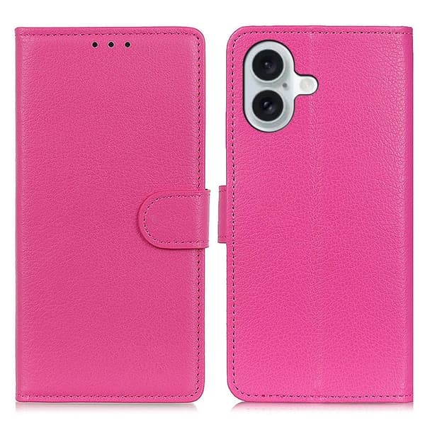 Klassisk iPhone 16 flip etui - Rose Pink