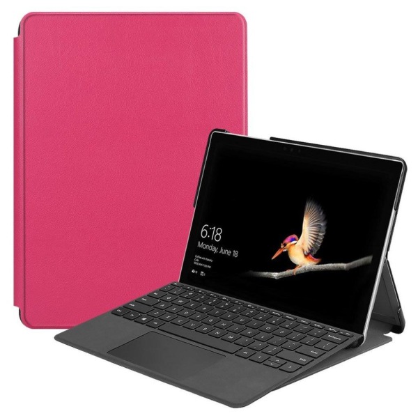 Microsoft Surface Go 10 beskyttelsesetui i kunstlæder med stativ Pink