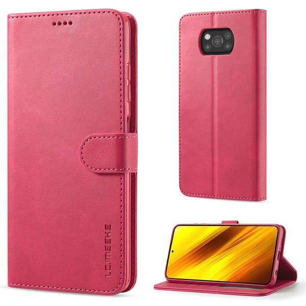LC.Imeeke Xiaomi Poco X3 / X3 Nfc Flip Etui - Rød Red