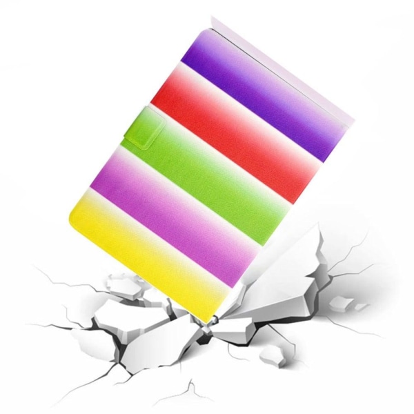 Amazon Fire 7 (2022) viileä kuvio nahkakotelo - Sateenkaari Multicolor