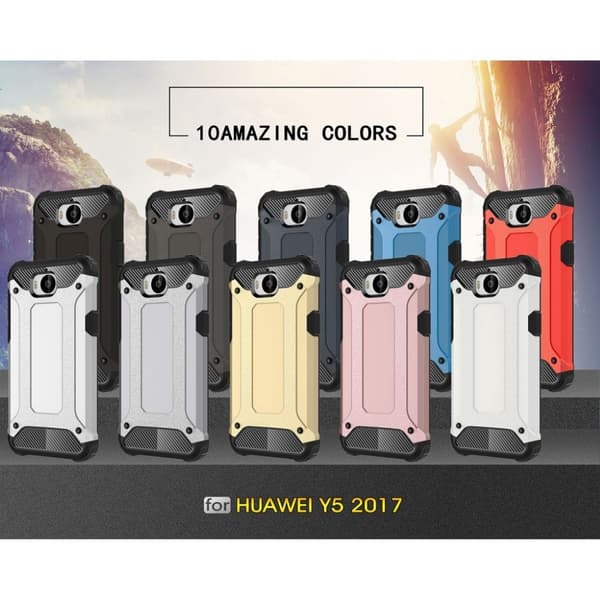 Huawei Y6 (2017) Deksel laget av plastikk og silikon - Gull Gold