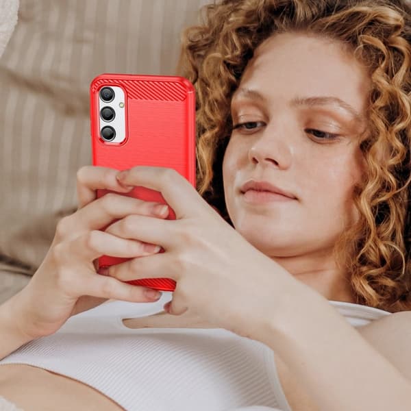 Carbon Flex Samsung Galaxy A24 4G skal - Röd Röd
