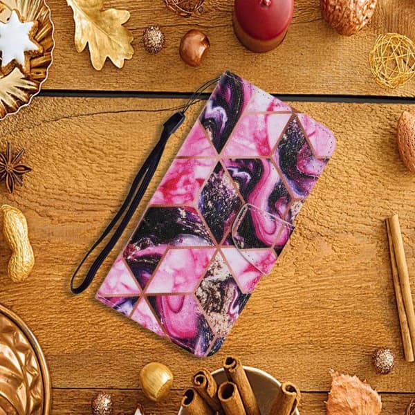Wonderland Samsung Galaxy S20 Plus Flippetui - Rosa / Golden Diamanter Pink