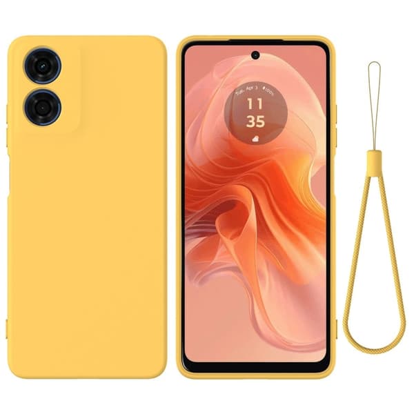 Matte Liquid Motorola Moto E14 silikone cover - Gul Yellow