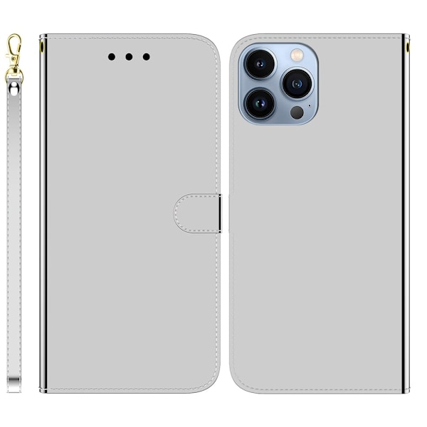 Mirror iPhone 14 Pro Max fodral - Silver/Grå Silvergrå