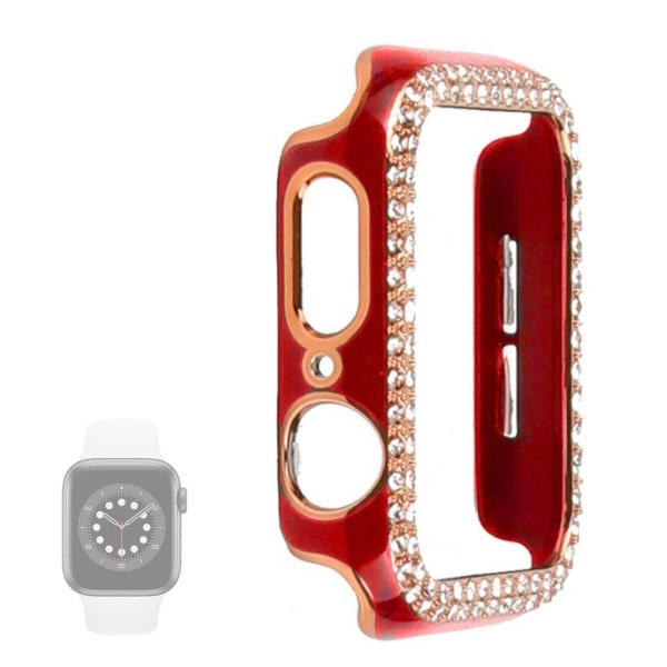 Apple Watch 40mm dual color rhinestone cover - Red / Rose Gold R Röd