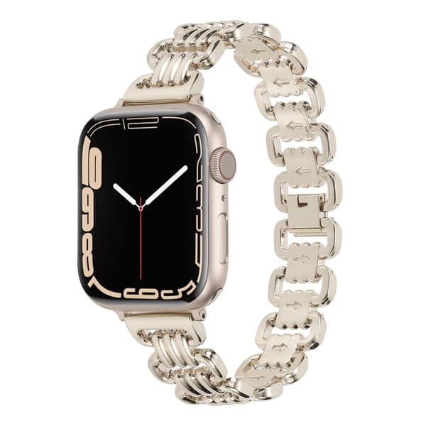 Apple Watch Series 8 (41 mm) stilig klokkerem i ringstil - Starlight Farge Silver grey