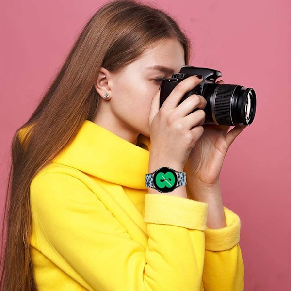 Leopardi kuvioitu aito nahkainen ranneke Samsung Galaxy Watch 3 45mm / Watch (46mm) - Harmaa Musta / Leopardi Multicolor