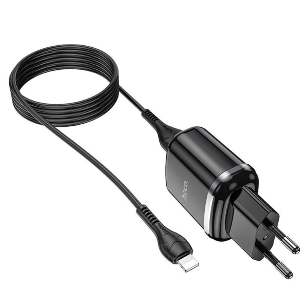 HOCO N4 Aspiring dual port charger set(for Lightning)(EU) - blac Black