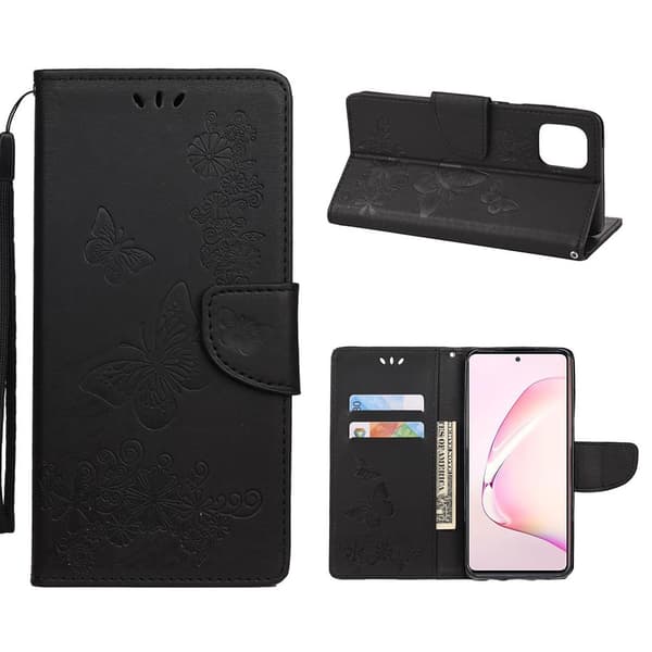 Butterfly Samsung Galaxy Note 10 Lite veske - Svart Black