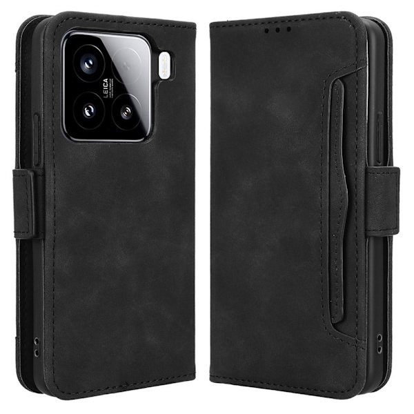 Moderne Xiaomi 15 læderetui med pung - Sort Black