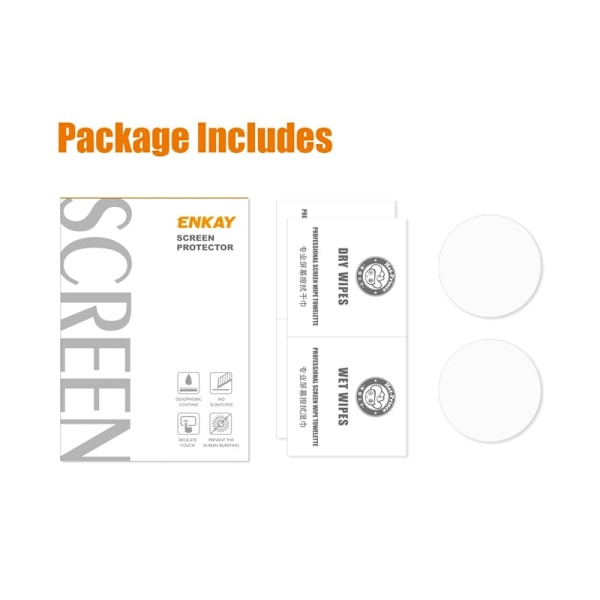 2Pcs ENKAY Garmin Fenix 7X 9H skærmbeskytter af hærdet glas Transparent
