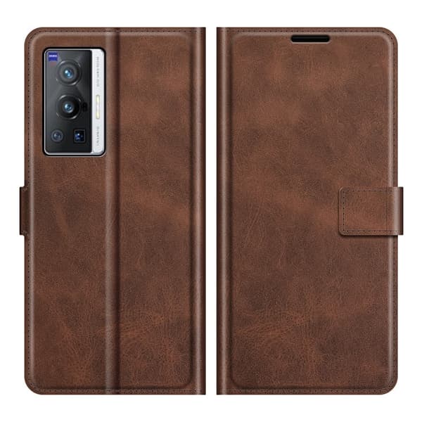 Læretui med Lommebok til Vivo X70 Pro - Brun Brown