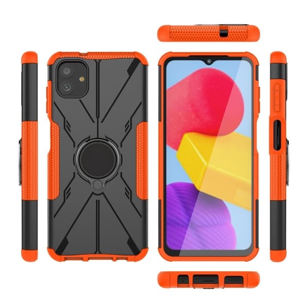 Kickstand-skydd med magnetisk platta för Samsung Galaxy A04 - Orange Orange