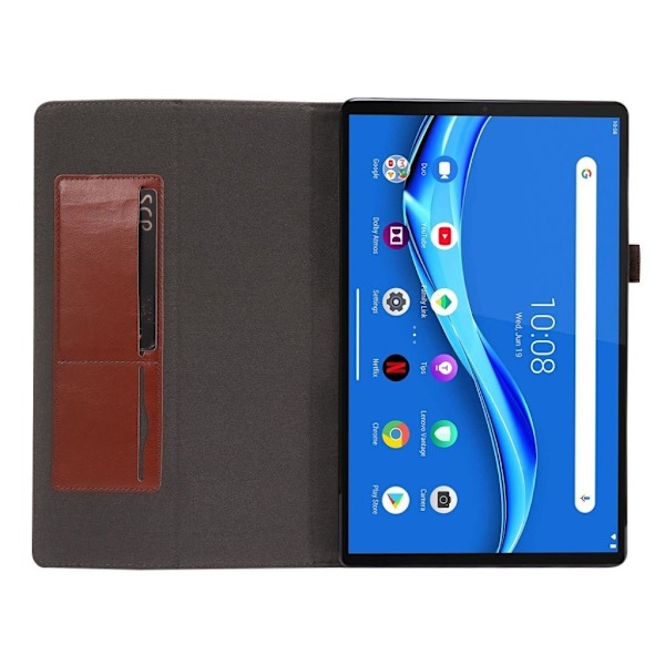 Crazy Horse Lenovo Tab M10 FHD Plus flipfodral i läder - Brun Brun