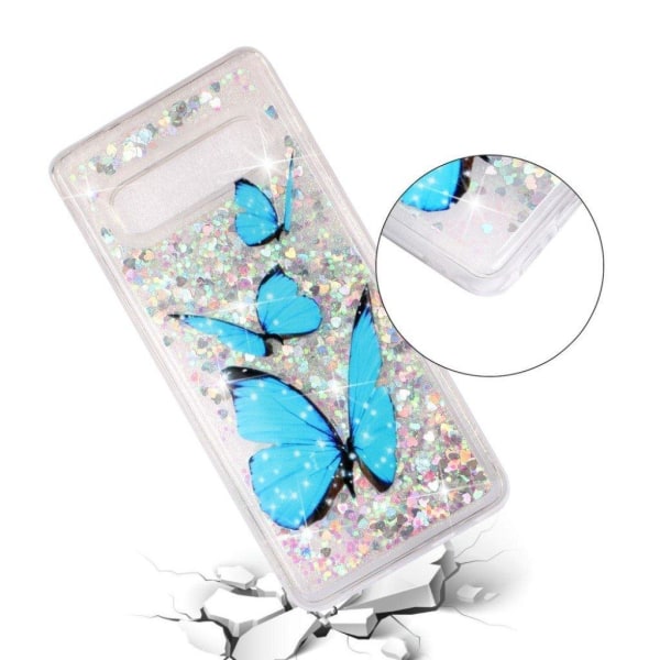 Butterfly läder Samsung Galaxy S10 fodral - Blå Blå