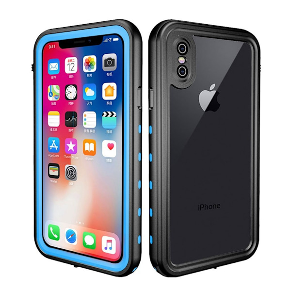 REDPEPPER iPhone Xs Max støvtæt etui - Sort/Blå Multicolor