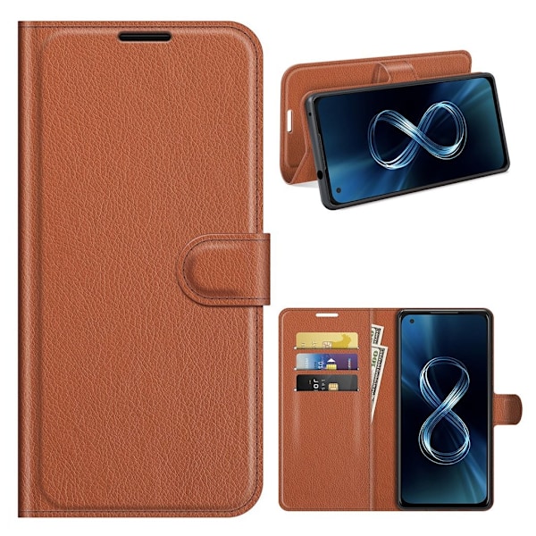 Classic ASUS Zenfone 8 Flippetui - Brun Brown