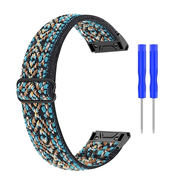 Elastiskt klockarmband i nylon med coolt mönster för Garmin-klocka - Brun multifärg