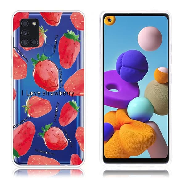 Deco Samsung Galaxy A21s kotelot - Mansikka Red