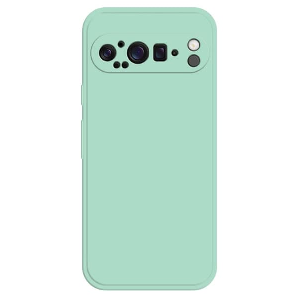 Google Pixel 9 Pro fleksibelt etui med rett kantbeskyttelse Telefondeksel - Cyan Green