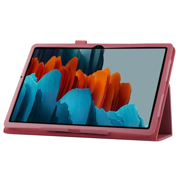 Samsung Galaxy Tab S7 Litchi Lær Etui - Rose Pink