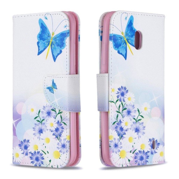 Wonderland Nokia 2.2 etui - Blå Sommerfugle Blue