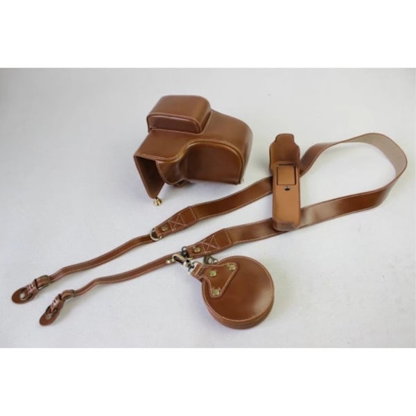Fujifilm X-E3 PU Nahka Kamera Laukku Setti - Ruskea Brown